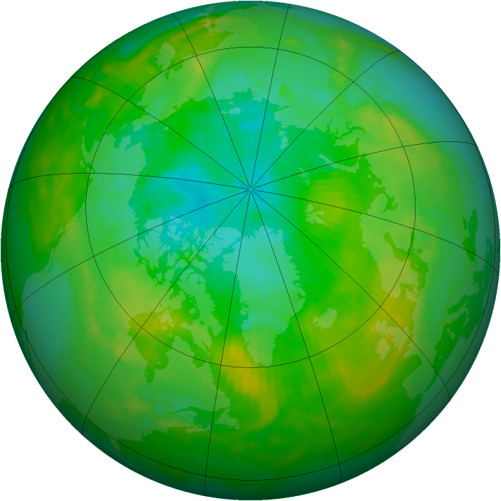 Arctic ozone map for 02 August 1979